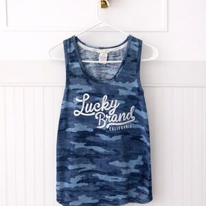 Lucky Brand Blue Tie-Dye Tank Top